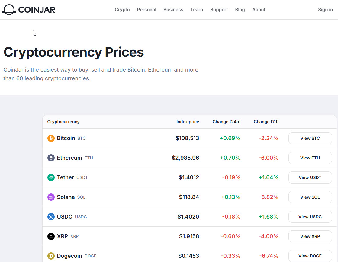 CoinJar Exchange order book interface for advanced trading